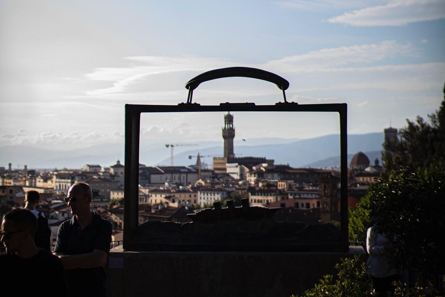 De skyline van Florence door een rechthoekig kader